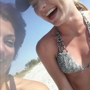 Billabong animal print bikini top